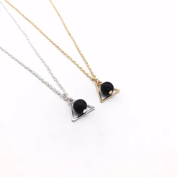 

10pcs) Triangle 8mm Lava Stone Bead Aromatherapy Essential Oil Perfume Diffuser Necklace Jewelry Women Gift