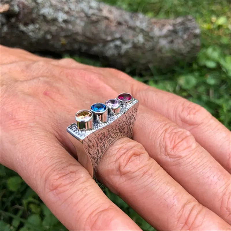

2019 New Vintage Branch Cross Zircon Rings for Women Men Fashion Jewelry Party Punk Ring Engagement Statement Anel Accessories