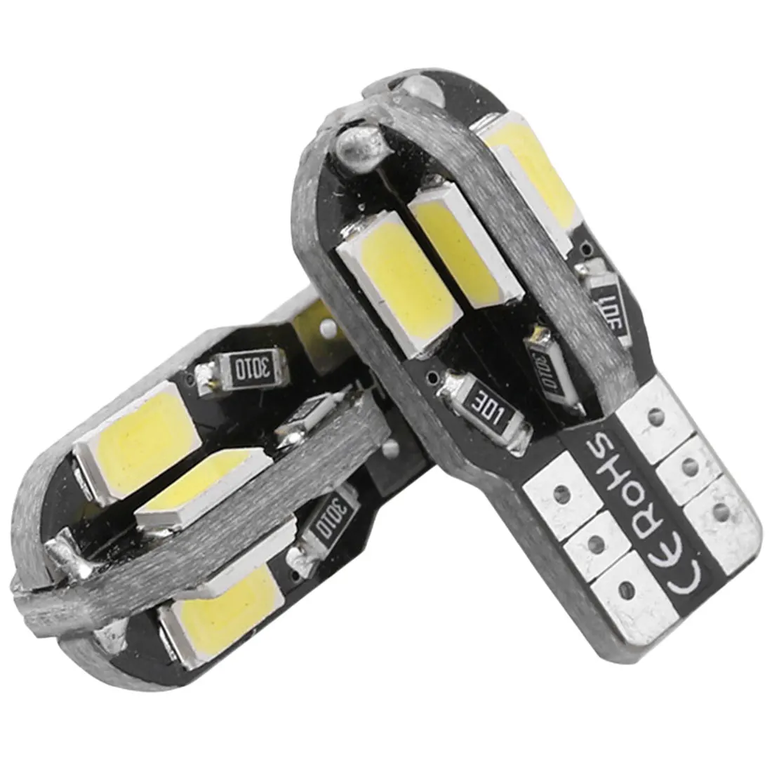 8 SMD HEAT SHRINK ERROR FREE CANBUS W5W T10 501 LED SIDE LIGHT BULB plate