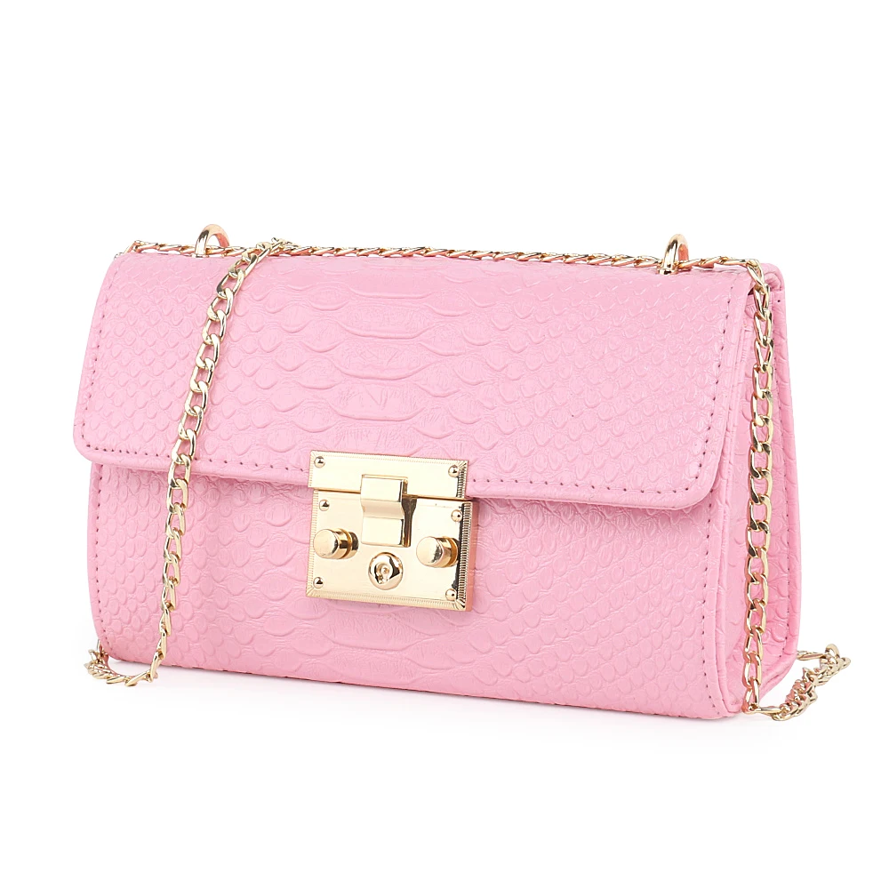 MHCADD Alligator Crocodile Chain bag handbag Women Crossbody Shoulder Bag Woman Messenger Bag purses and handbags Pink