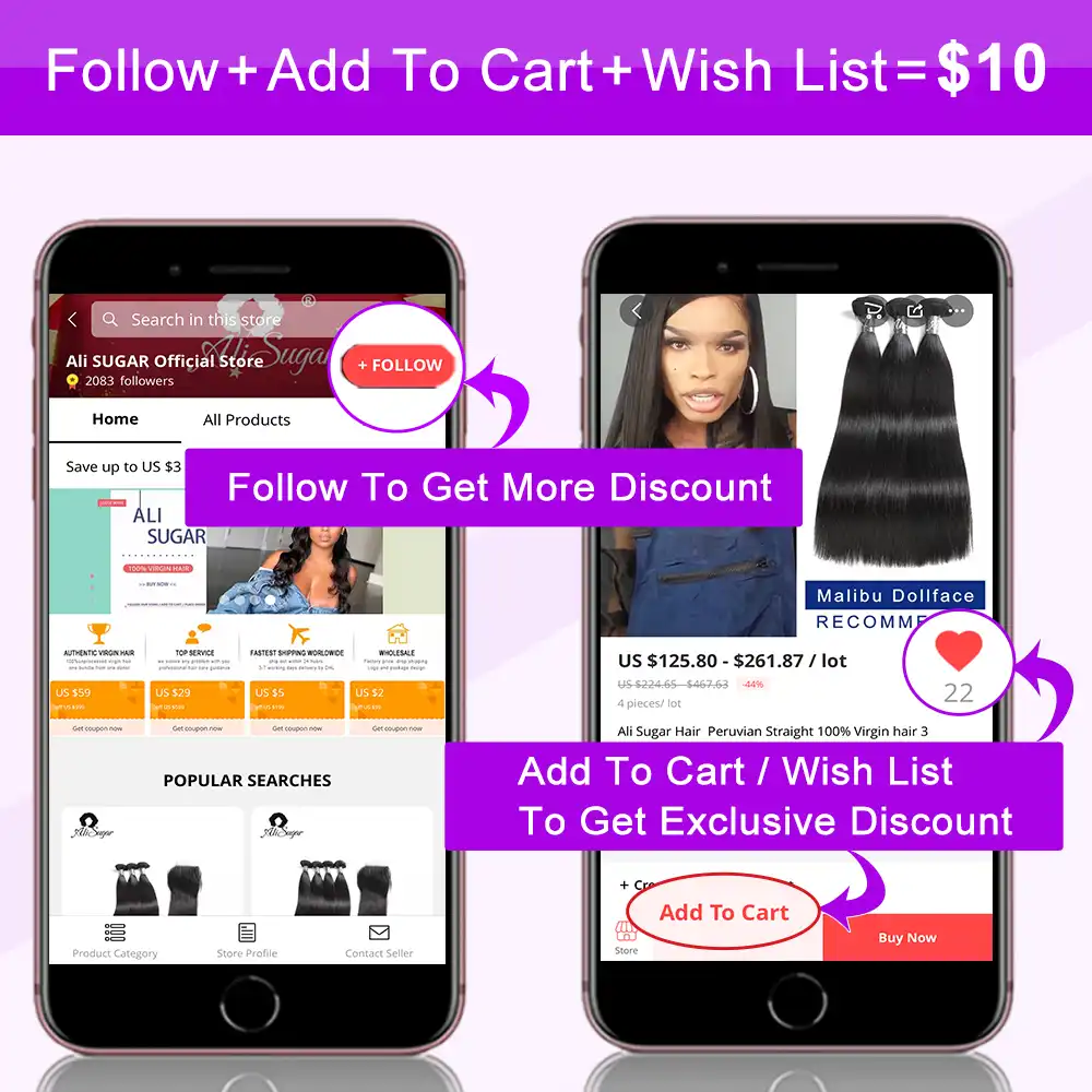 Ali Sugar Hair 3 4 Bundle Deals Body Wave Peruvian Remy Hair