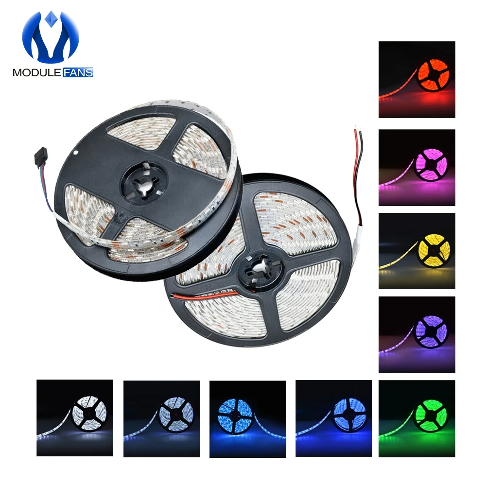 

5 Meter 5M 10 Colors Waterproof RGB Led Strip Light Tape 300Leds SMD5050 DC 12V LED Strip Lighting Diode Ribbon Tape Flexible
