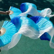 Женская Высококачественная китайская шелковая вуаль для поклонников танцев, пара фанатов для танца живота, дешевая горячая Распродажа, бирюзовый+ королевский синий+ белый