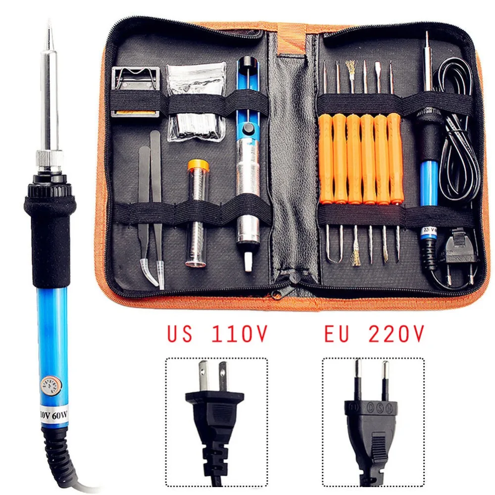 Hot Sale 19Pcs 60W Adjustable Temperature Electric Soldering Iron Set