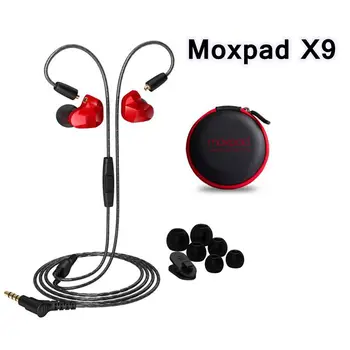 

Moxpad X9 Wired Headset Double Dynamic 3.5MM Wired Earphone Moving Coil Earphones Super Bass Headsets with Microphone for Phones