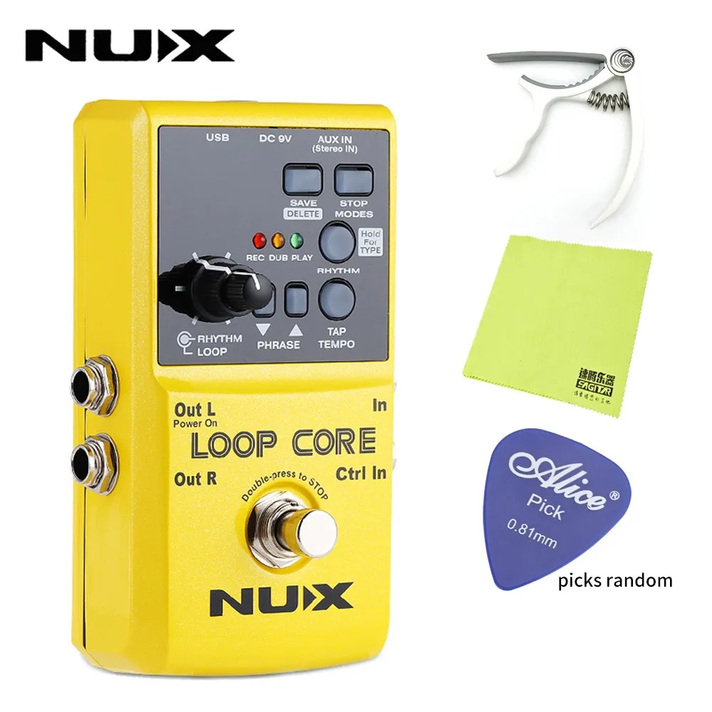 NUX петля ядро электрогитары педаль Effect Looper 6 часов записи прочная педаль эффектов Компактный мощный аксессуары для гитары - Цвет: Free white capo