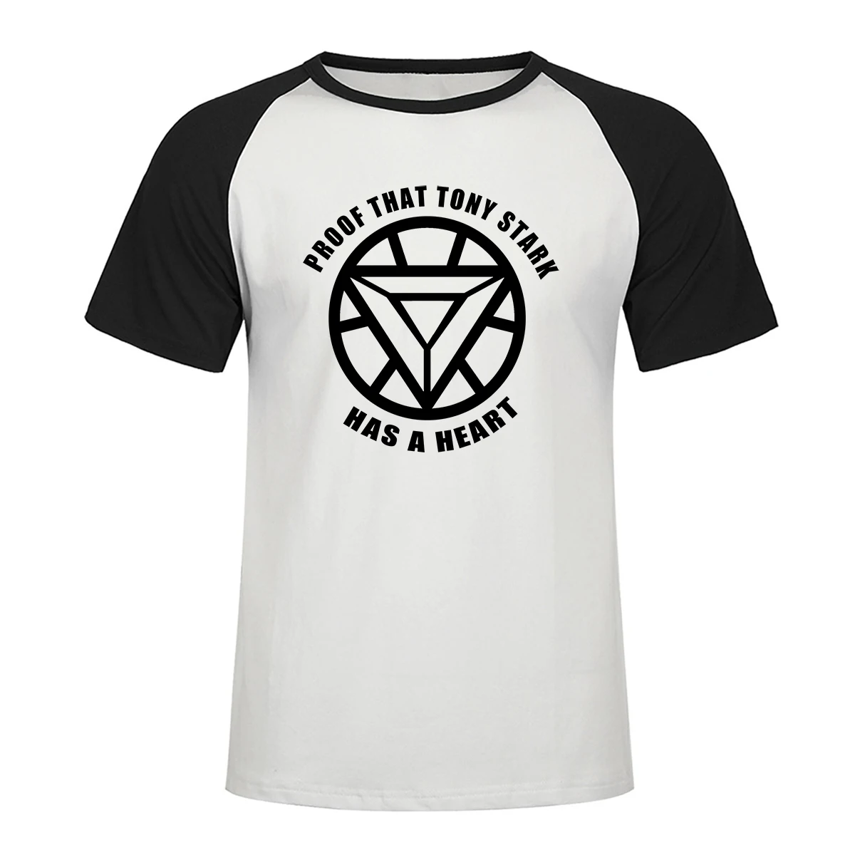 

Tony Stark Has A Heart Tshirt Avengers T Shirt Iron Man 2019 Summer Raglan T Shirts Cotton Men Short Sleeve Superhero TShirt