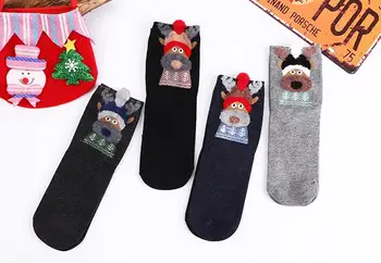 

500pairs/lot men new fashion 3D christmas cartoon cotton deer sock/elk sock