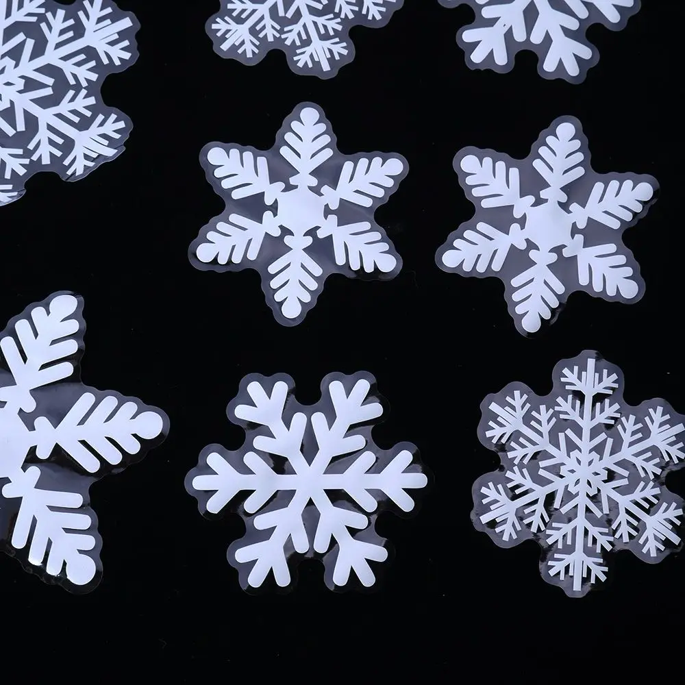 27Pcs/set White Christmas Snowflake Window Clings Stickers Reusable