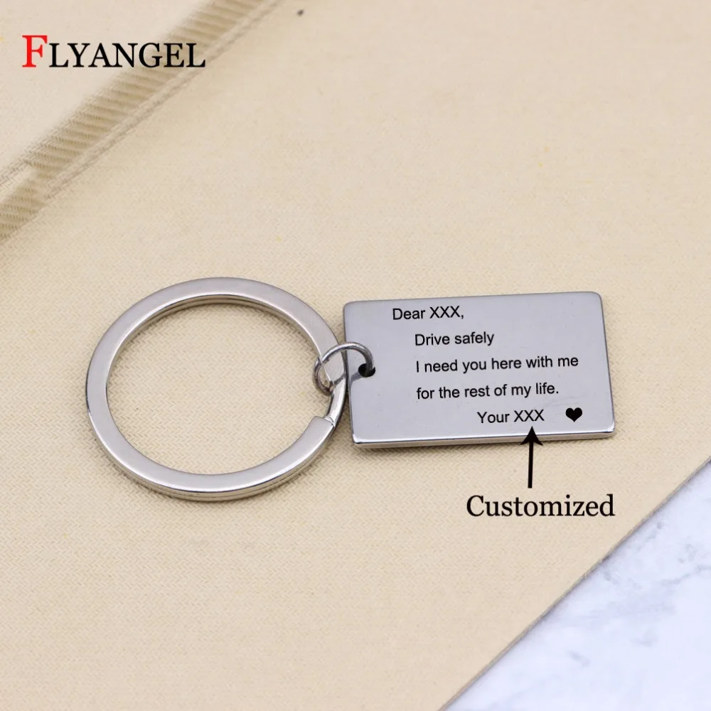 Custom Name Drive Safely Car Keychain 