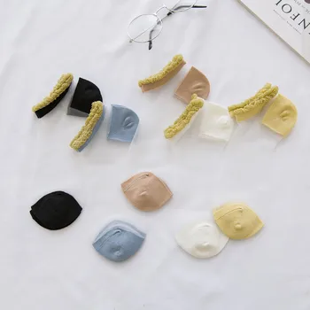 

New summer women short socks glass silk female socks wild trend socks female cotton breathable boat socks SC057-5pairs