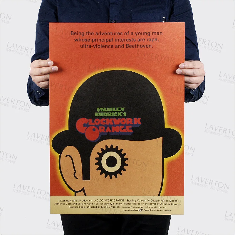 Заводной Апельсин/классический фильм Голливуд/крафт-бумага наклейки на стену