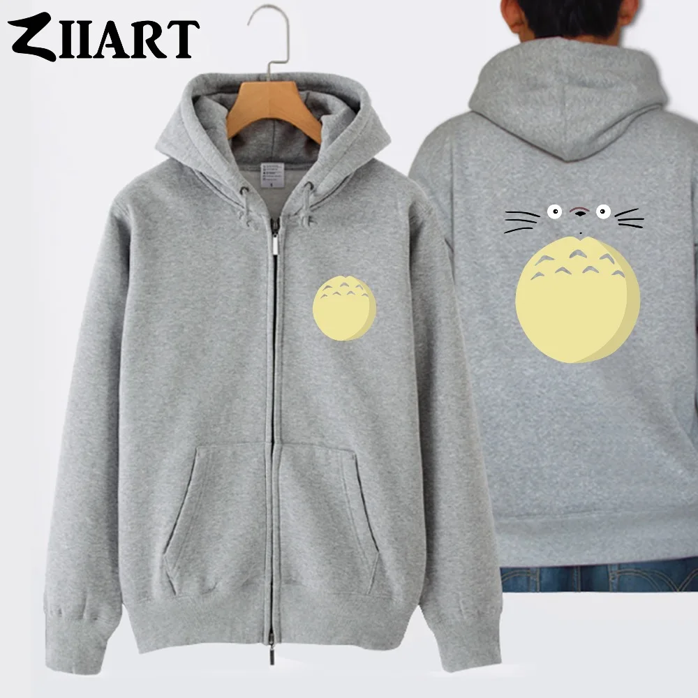price reduction My Neighbor Totoro cartoon character face belly couple clothes girl woman female cotton full zip ho