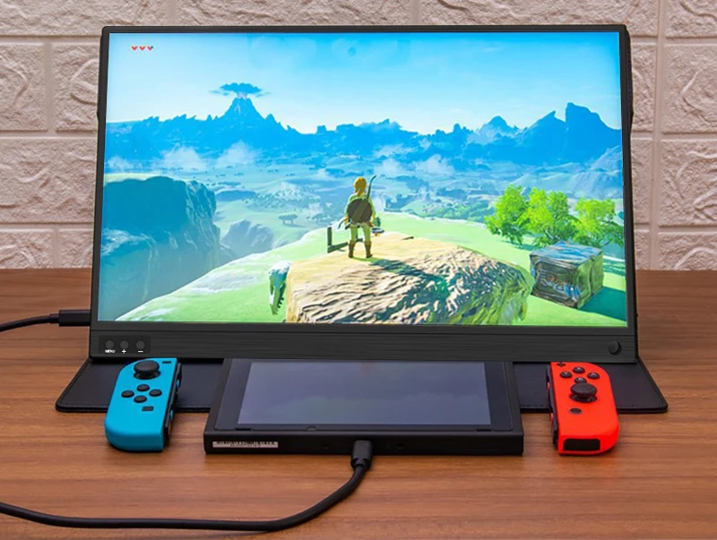 Портативный игровой монитор встроенный аккумулятор 15 6 дюйма 5 В 2 А Type c для PS4 XBOX