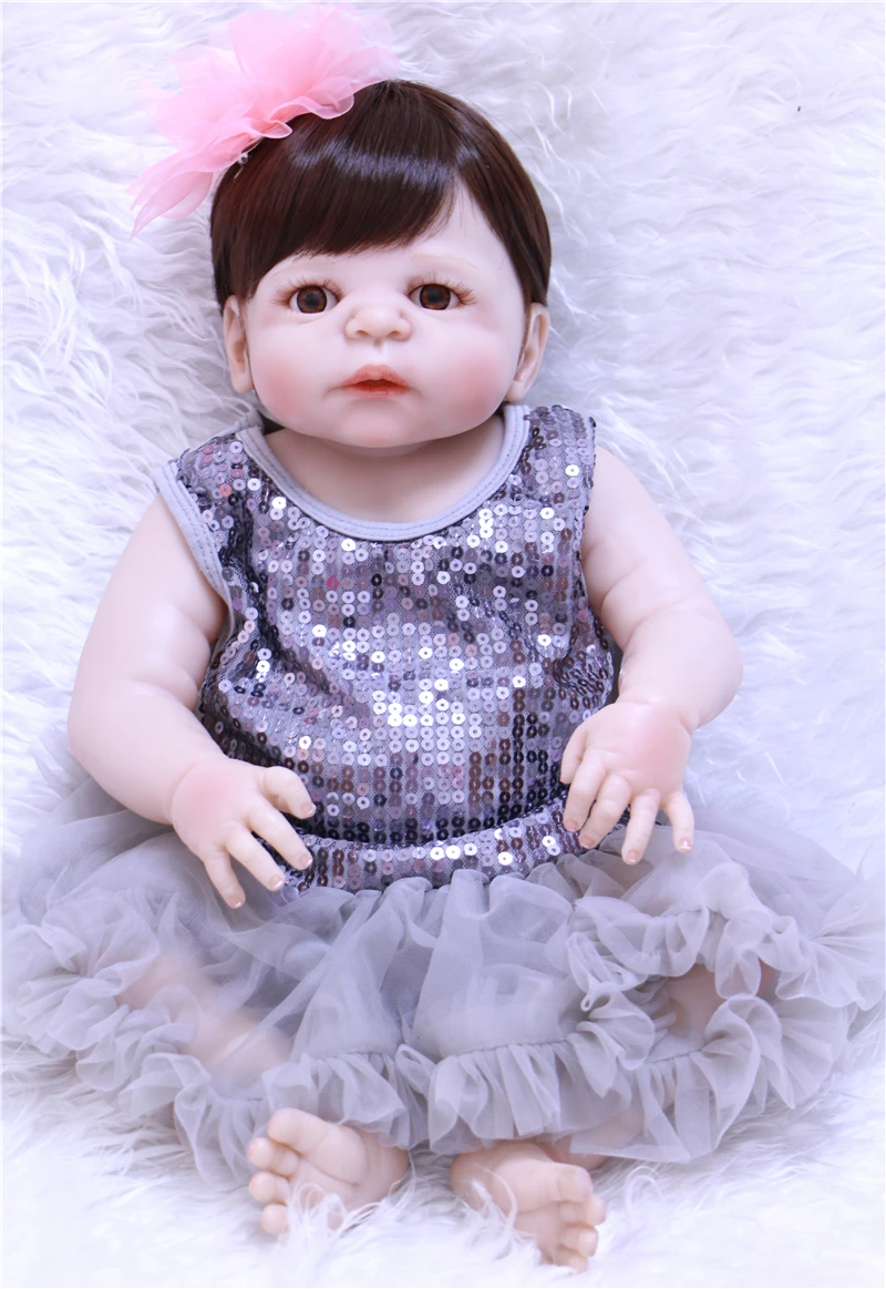 Bebe reborn babies girl 55 см baby corpo inteiro de silicone brinquedos house play игрушки для детей Рождественский