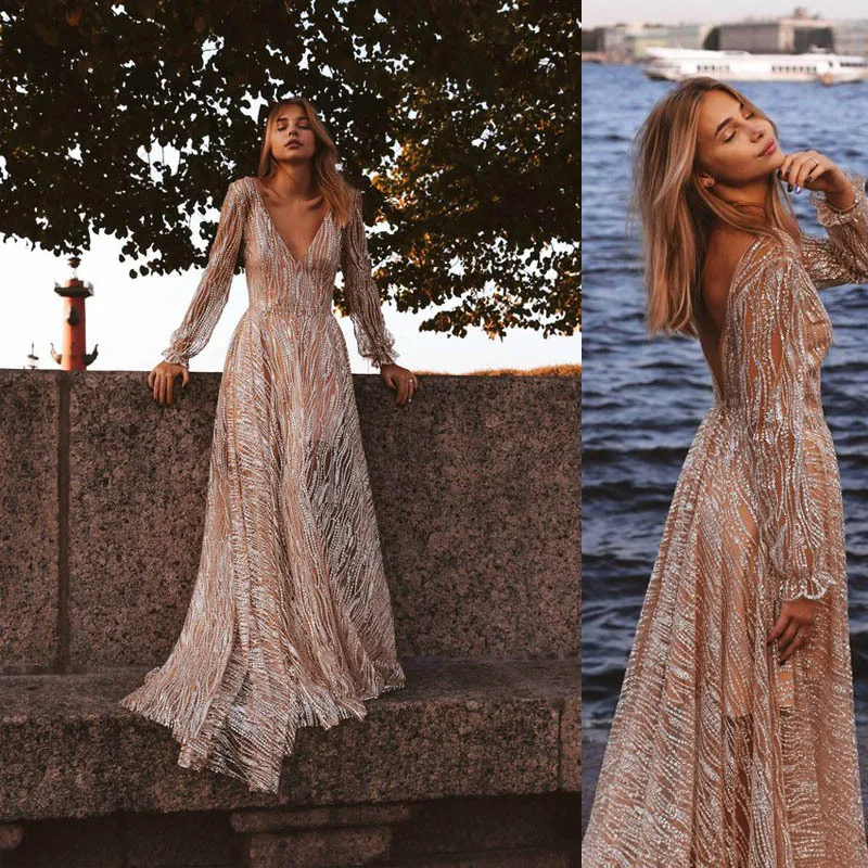 

womens dresses new arrival 2019 bohemian summer beach party dress striped long sleeve mesh backless sequin dress free shiping