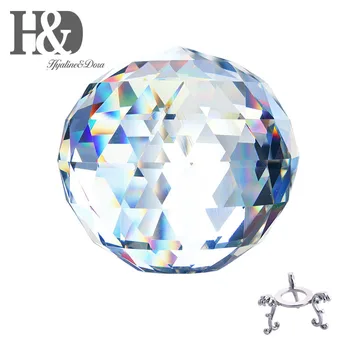 

H&D 150mm/5.9inch Prism Cut Crystal Clear Lead Free Ball Great for Fortune Telling, Feng Shui Divination Spheres