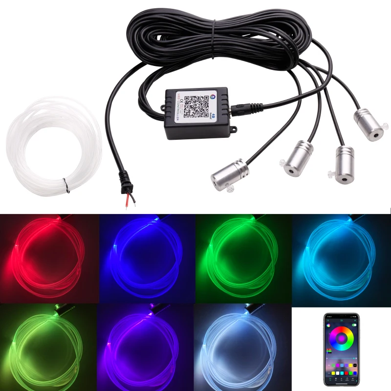 

5M RGB LED APP Control LED Strips Decoration Strip Neon Strip Light Car Interior Light Multicolor Car Bluetooth Atmospher light