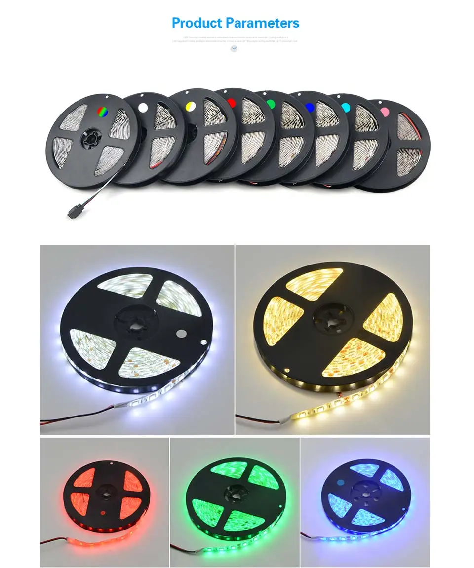 RGB Светодиодная лента светильник 5050 SMD 12 в водонепроницаемый 5 м RGBW RGBWW Гибкая неоновая лента Рождественское украшение Luz кухонный шкаф