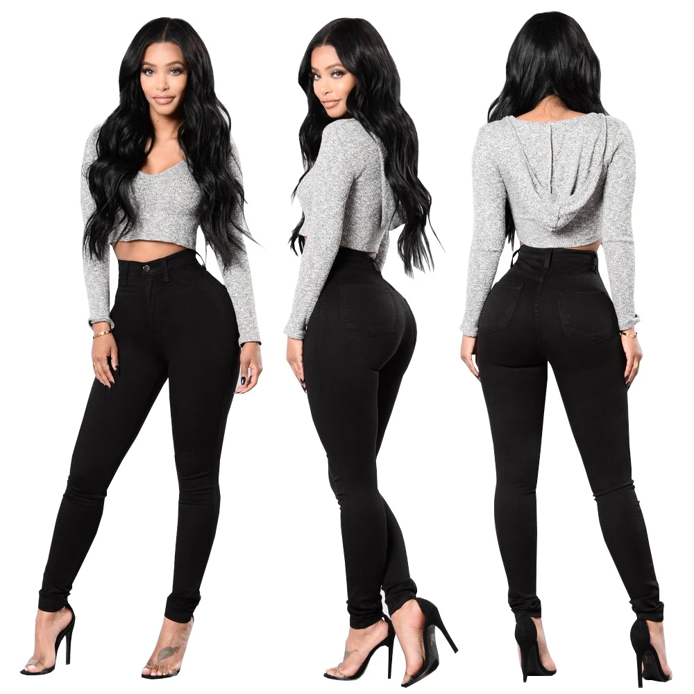 New Black Jeans Stretch Tight Jeans Women's Pant For Girls Female High Waist Jeans Trousers boyfriend for women|Jeans| - AliExpress