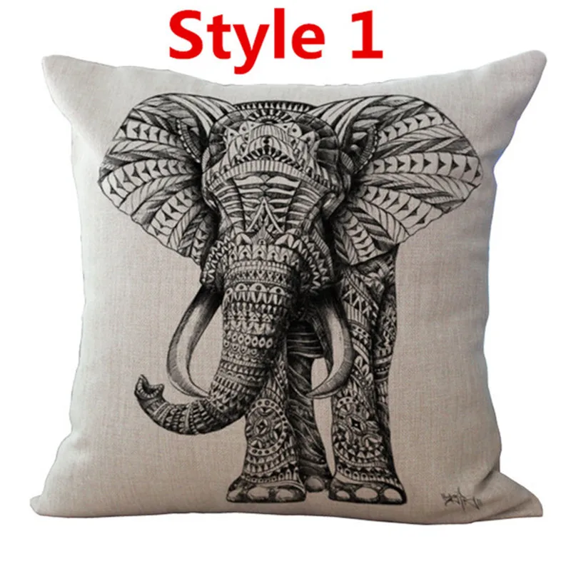 Модный высококачественный чехол для подушки с изображением животных, слона, носорога, совы, павлина, зебры, автомобиля