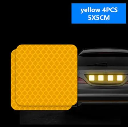 Yellow 4pcs Предупреждение ющий знак светоотражающая лента для автомобиля дверные наклейки для Ford Focus 2 1 Fiesta Mondeo 4 3 Transit Fusion Kuga Ranger Mustang KA - Цвет: Yellow 4pcs