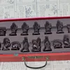 High-grade Antique Wooden Chinese Chess Game Set Folding Chessboard Chinese Traditions Resin Chess Pieces Board Game Yernea ► Photo 2/6