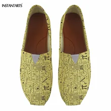 INSTANTARTS/забавная математическая формула с принтом для девочек-подростков; летняя Тканевая обувь без застежки; Модные дышащие слипоны на плоской подошве; женская обувь