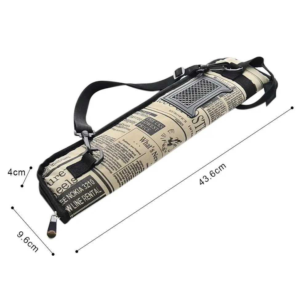 Портативный газетный рисунок Джаз барабанные палочки молоток сумка с ремешком прочная нейлоновая оплетка продлевает ткань барабанная палочка для переноски Чехол Крышка