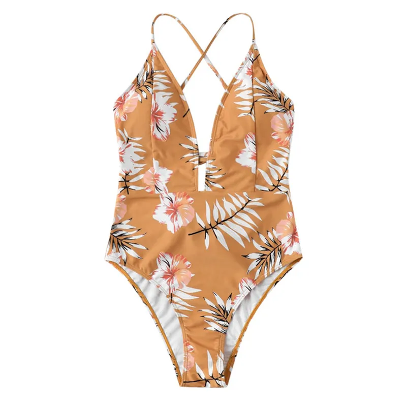 

Women Printed Push-up Padded One Piece Bikini Swimwear Swim suit Bathing suit 4sg