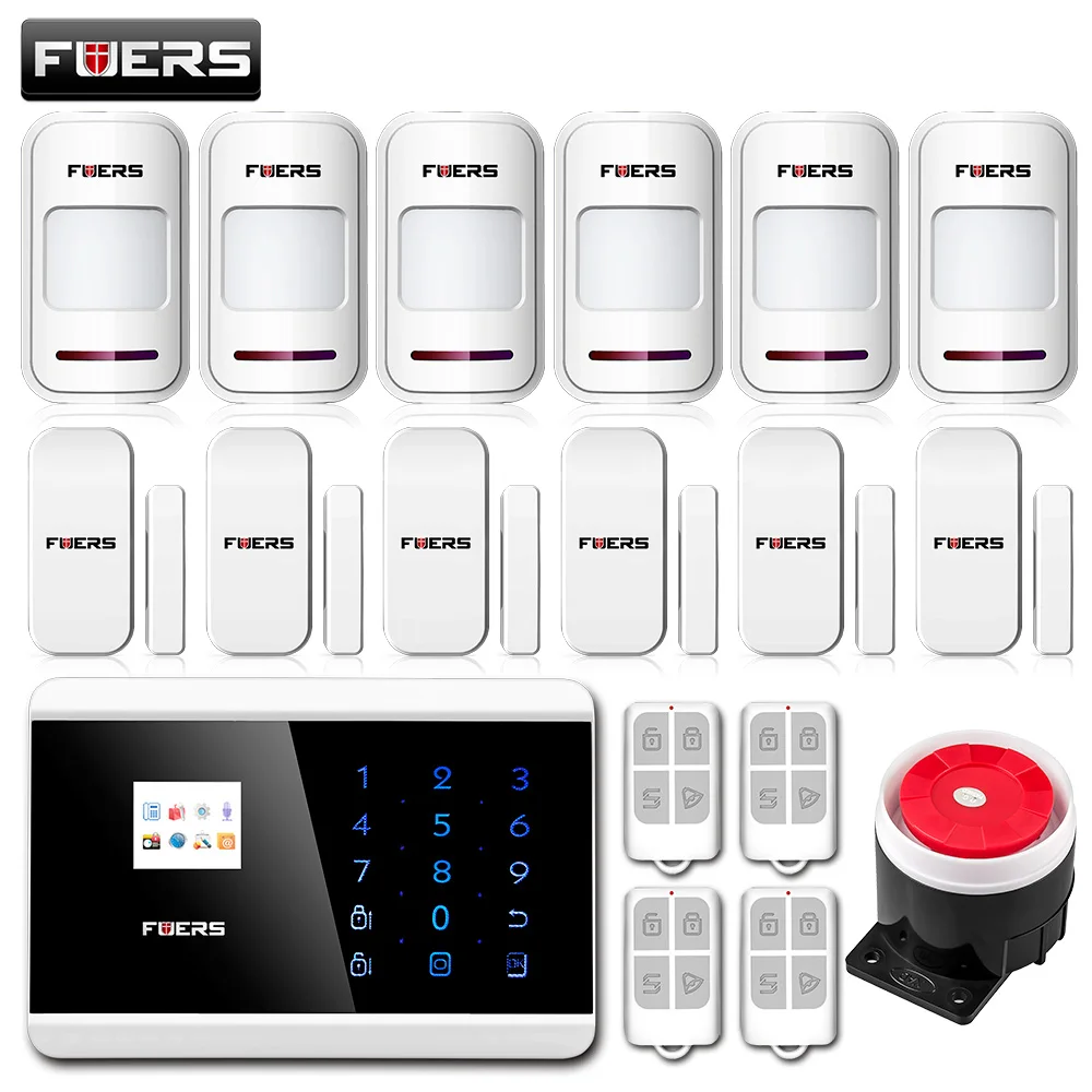 IOS Android APP Touch Screen Panel+LCD Display Wireless GSM PSTN Home Security Burglar Smart Magnetic Android APP Alarm System