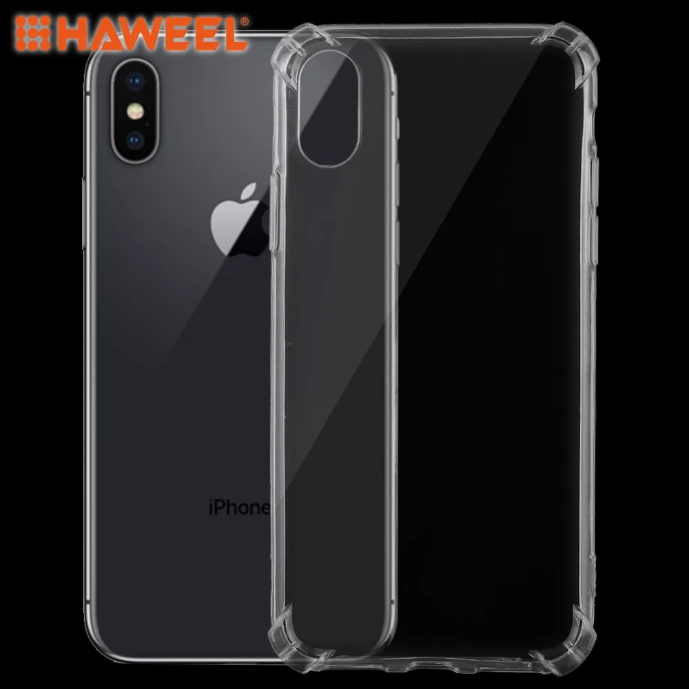 Ультратонкий Прозрачный мягкий защитный чехол из ТПУ HAWEEL для iPhone X / XS|Бамперы| |