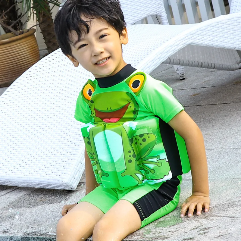 Детский цельный купальный костюм с героями мультфильмов для мальчиков купальный жилет для маленьких девочек съемный купальный костюм-поплавок, детский пляжный купальный костюм