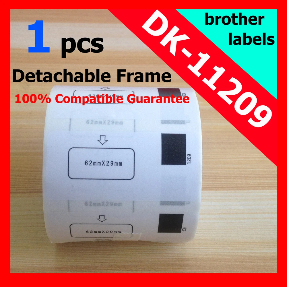 5x Etiketten für Brother P-Touch DK11209 29x62mm