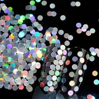 

Holographic Polka Dot Nail Art Decoration 2.5mm Silver Laser Round Sequins Sparkly Acrylic Nail Sheets DIY Manicure Accessories
