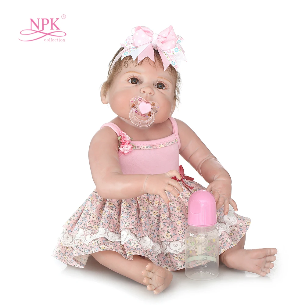 

56CM Real Full Silicone Body Girl Reborn Baby Girl Doll Toys Realistic Newborn Princess Baby Fashion Dolls Toy Bebes Reborn Doll
