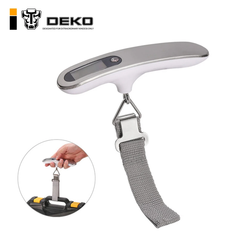 

DEKO DLS095 Portable 50KG/10g Digital Luggage Scale LCD Electronic Hanging Pocket Scale Weight Travel Belt Scale