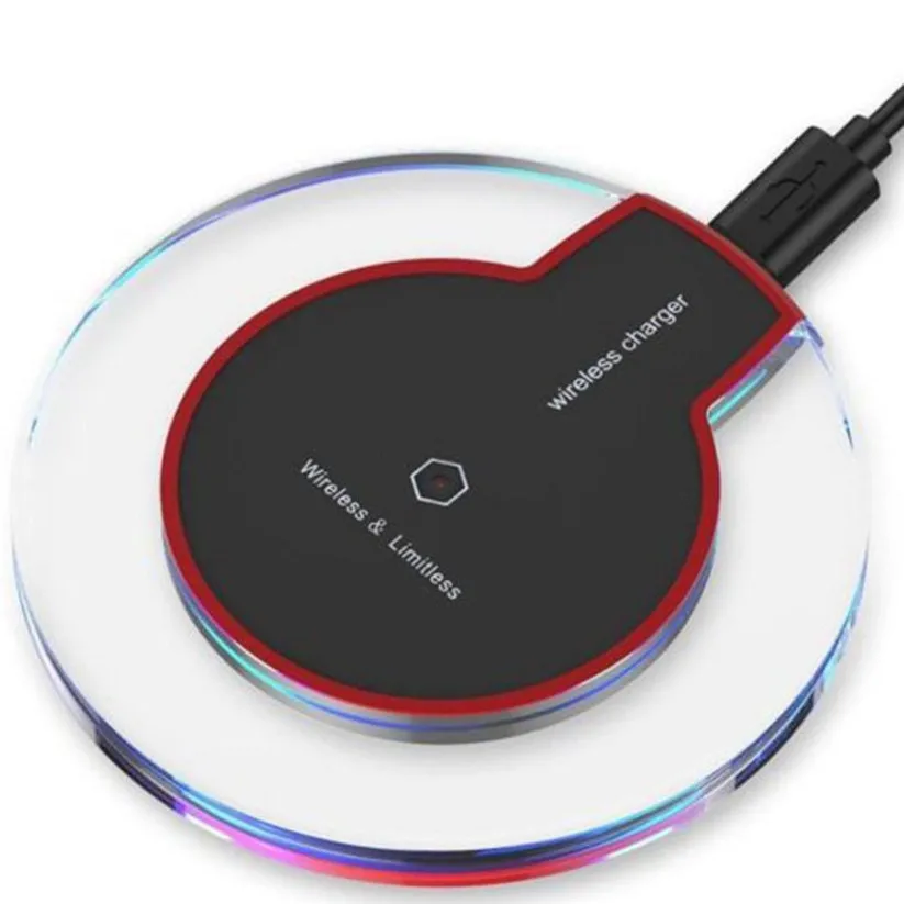 Binmer Mobile Phone Chargers Clear Qi Wireless Charger Charging Pad For Samsung Galaxy S9 td0516