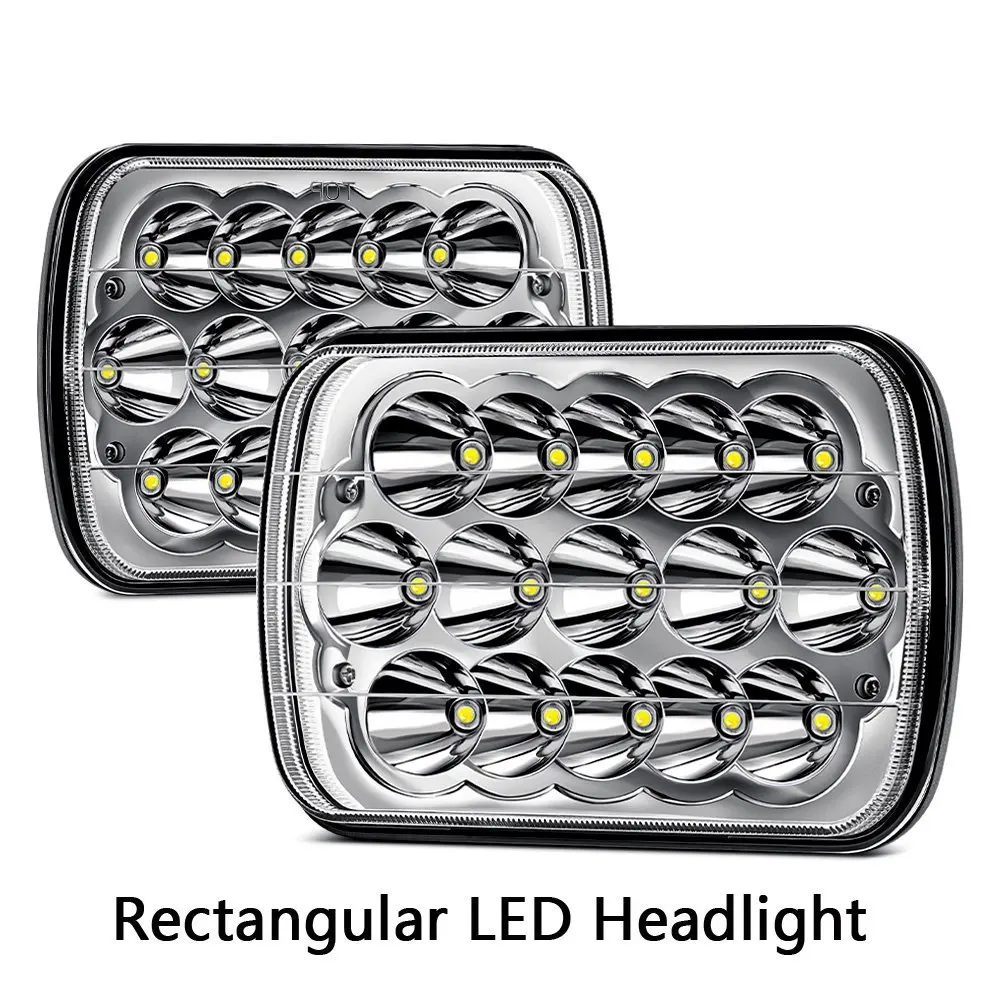 7X6 дюймов 27450C пара прямоугольных светодиодных фар 5X7 для Ford Van Jeep XJ YJ|7x6 led headlight|led