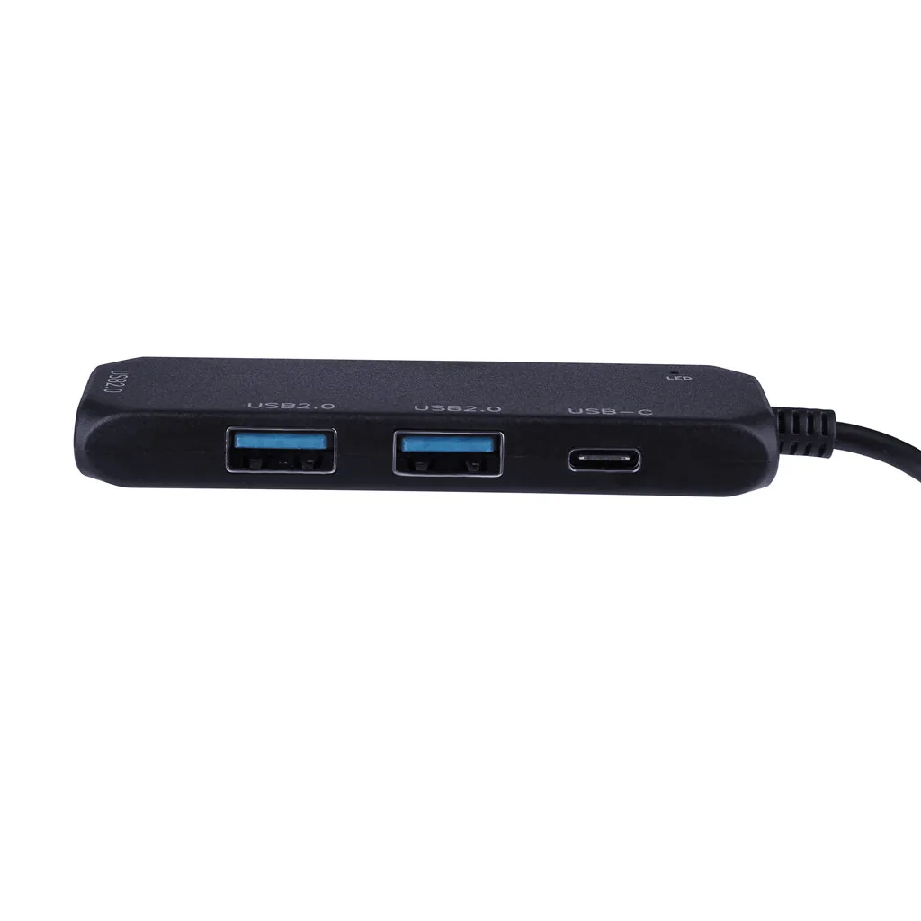 VOBERRY ультра-тонкий дизайн прозрачный USB/C 2,0 чип 4-портовый сигнал светодиодный концентратор, подходит для Windows горячего подключения и легкий