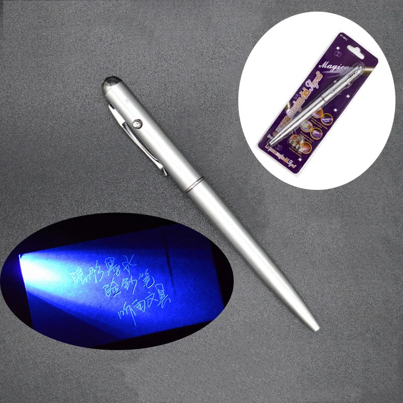 Creative Magic LED UV Light Ballpoint Pen with Invisible Ink Secret Pen