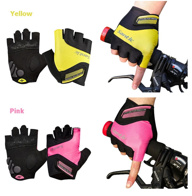 Santic Cycling Gloves Half Finger Unisex Outdoor Sports Spring Summer MTB Cycling Motorcycle Racing Gloves Bisiklet Eldiven SK0030 (3)