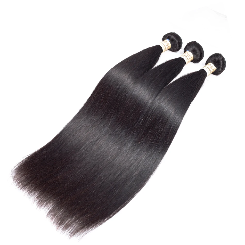 Mobok straight hair Bob bundles with 5x5 Lace Closure Brazilian Human Hair 3 Bundles Remy Human Hair Bundles With Closure