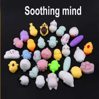 

20pcs Japan Cartoon DIY Squishy Funny Mini Squeeze Silicone Hand Squishy Toy Animal Phone Cases Cute Cat Panda Elephant on Cover