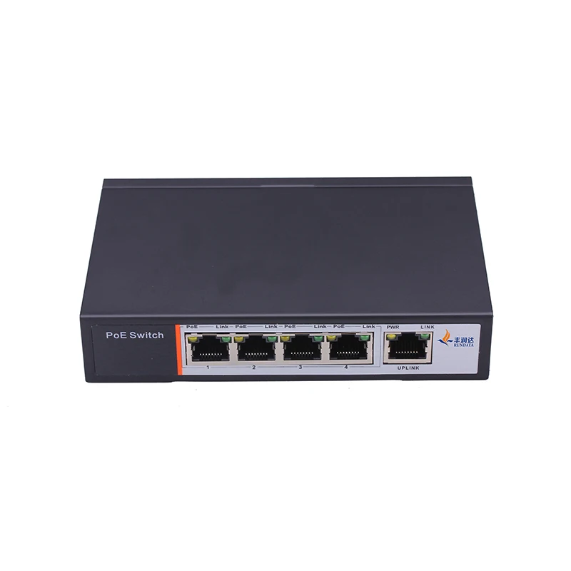 

PS104 4+1 Port 100Mbps PoE Switch Supports 10/100Mbps fast Ethernet 15.4 watts of power per port for devices VoIP telephony
