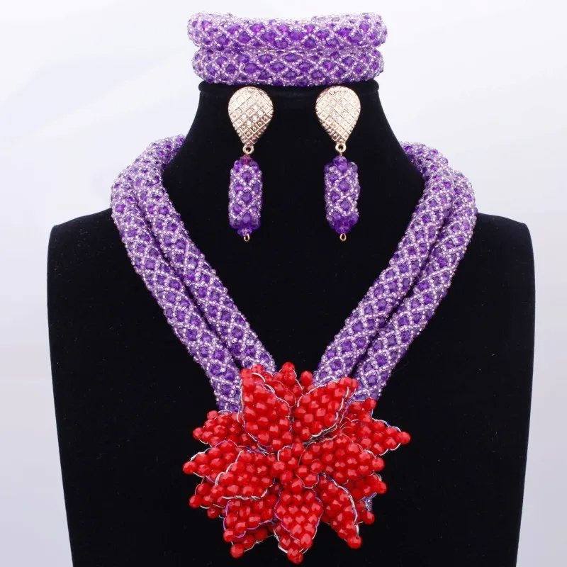 

Dudo African Jewelry Set Beads Purple Nigerian Wedding Necklace Bracelet Earrings In Silver For Women 2018 Free Shipping Hot