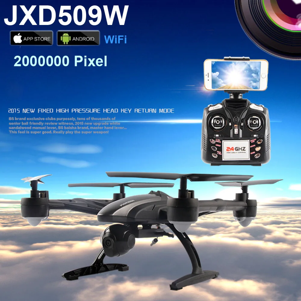 

Smart WiFi FPV JXD 509W Android IOS Headless Aerial 6Axis 4CH RC Quadcopter RTF 2MP Camera Drone with Camera JXD 509G