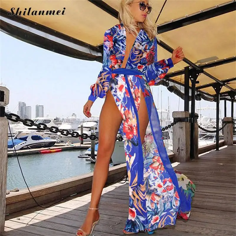 

Beach Dress Tunic XXL XL Beach Dresses Chiffon Vestidos Pareo Swim Suit Female Beach Dress Tunic Dress For Swimwear Printed