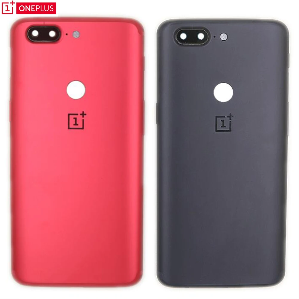 

Original ONEPLUS 5T Metal Rear Housing Cover,Replacement Back Door Battery Case Side Button/Lens Glass/Sim Card Slot , Red