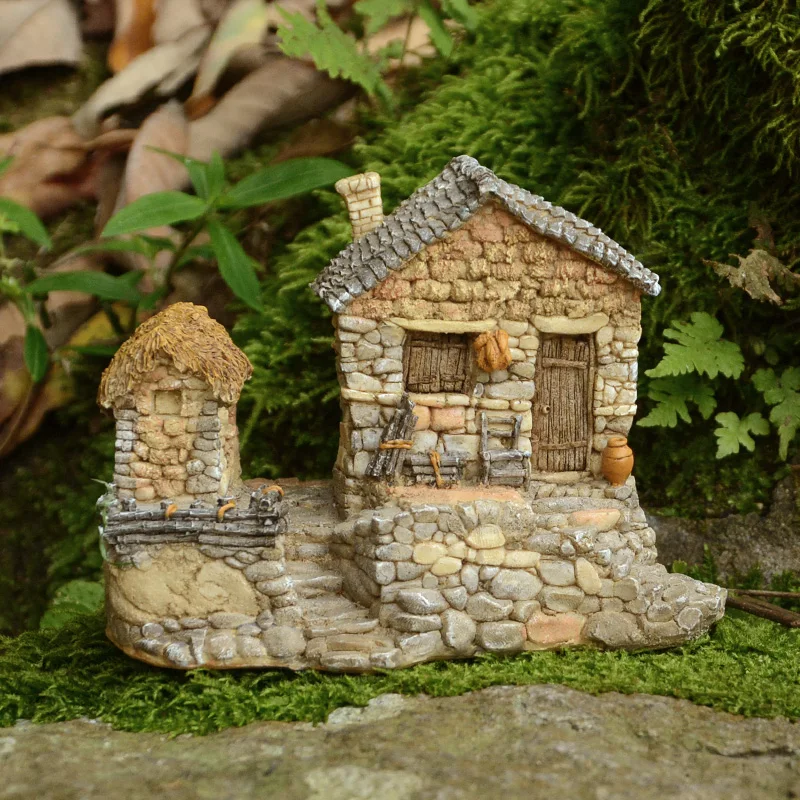 

True at home original house miniascape resin decoration mini model flower pot decoration rock craft statues Home decoration dies